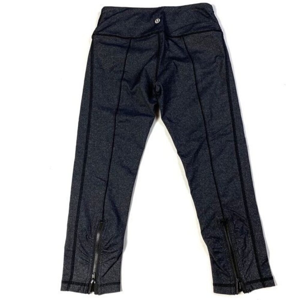 Lululemon Heather Gray Zip Hem Capri Legging - Picture 2 of 7